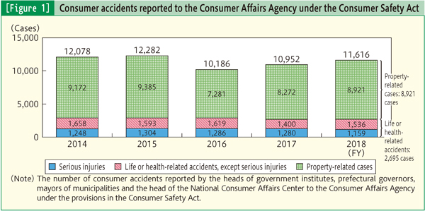 [Figure 1] Consumer accidents reported to the Consumer Affairs Agency under the Consumer Safety Act