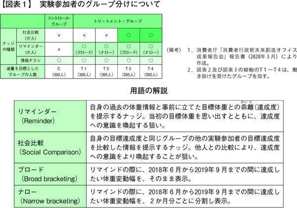 図表1 実験参加者のグループ分けについて