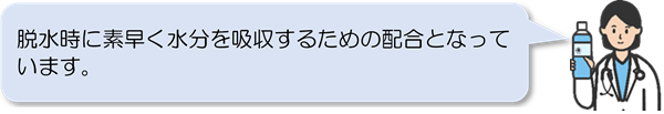 脱水時に素早く水分を吸収するための配合となっています。